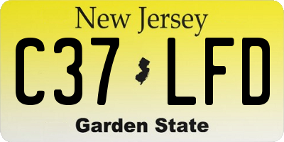 NJ license plate C37LFD