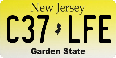 NJ license plate C37LFE