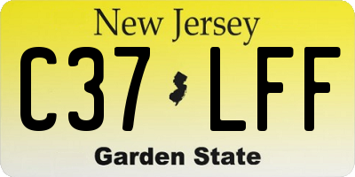 NJ license plate C37LFF
