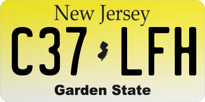NJ license plate C37LFH
