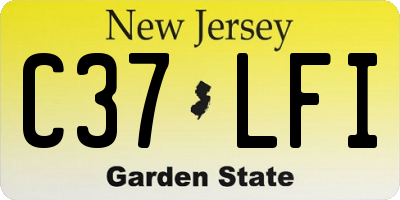 NJ license plate C37LFI