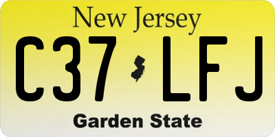 NJ license plate C37LFJ