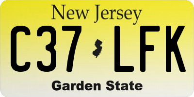 NJ license plate C37LFK