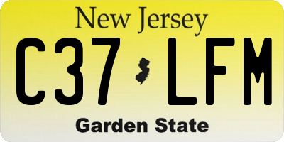 NJ license plate C37LFM