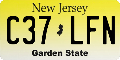 NJ license plate C37LFN