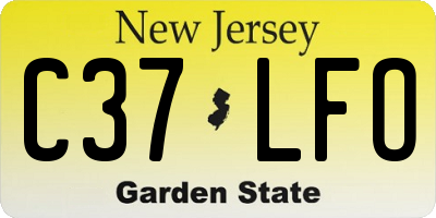 NJ license plate C37LFO