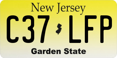 NJ license plate C37LFP