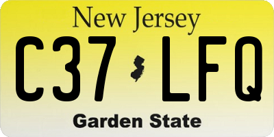 NJ license plate C37LFQ