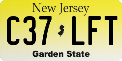 NJ license plate C37LFT