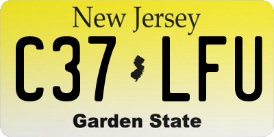 NJ license plate C37LFU
