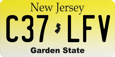 NJ license plate C37LFV