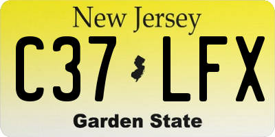 NJ license plate C37LFX