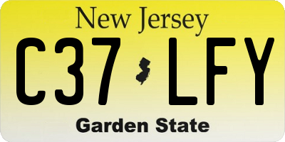 NJ license plate C37LFY