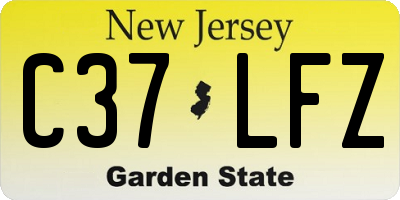 NJ license plate C37LFZ
