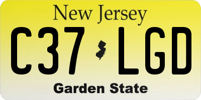 NJ license plate C37LGD