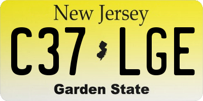 NJ license plate C37LGE