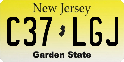 NJ license plate C37LGJ
