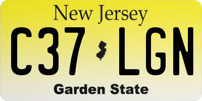 NJ license plate C37LGN