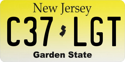 NJ license plate C37LGT