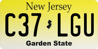 NJ license plate C37LGU