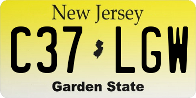 NJ license plate C37LGW