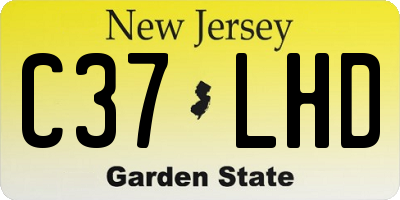 NJ license plate C37LHD