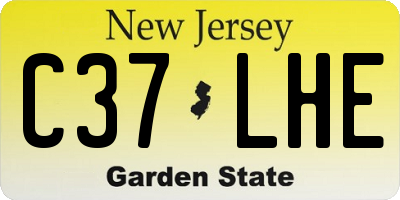 NJ license plate C37LHE