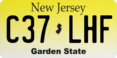 NJ license plate C37LHF