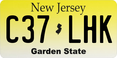 NJ license plate C37LHK