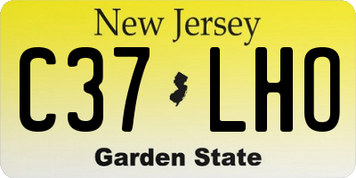 NJ license plate C37LHO