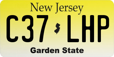 NJ license plate C37LHP