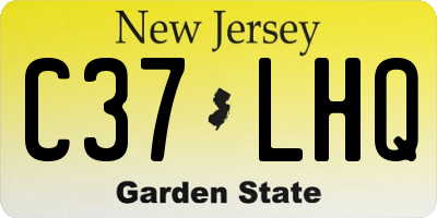 NJ license plate C37LHQ