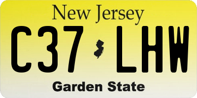 NJ license plate C37LHW