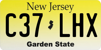 NJ license plate C37LHX