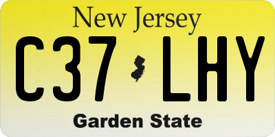 NJ license plate C37LHY