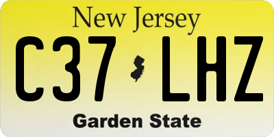 NJ license plate C37LHZ