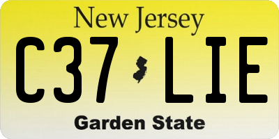 NJ license plate C37LIE