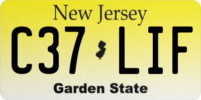 NJ license plate C37LIF