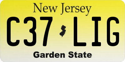 NJ license plate C37LIG