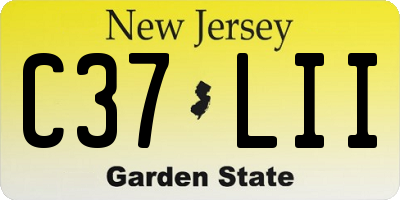 NJ license plate C37LII