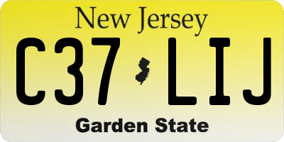 NJ license plate C37LIJ