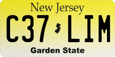 NJ license plate C37LIM