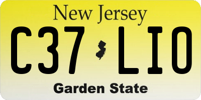 NJ license plate C37LIO