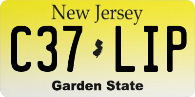 NJ license plate C37LIP