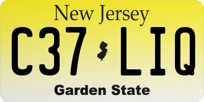 NJ license plate C37LIQ