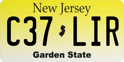NJ license plate C37LIR