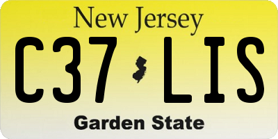 NJ license plate C37LIS