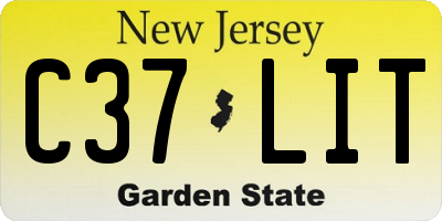 NJ license plate C37LIT