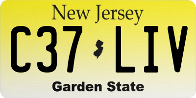 NJ license plate C37LIV
