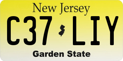 NJ license plate C37LIY